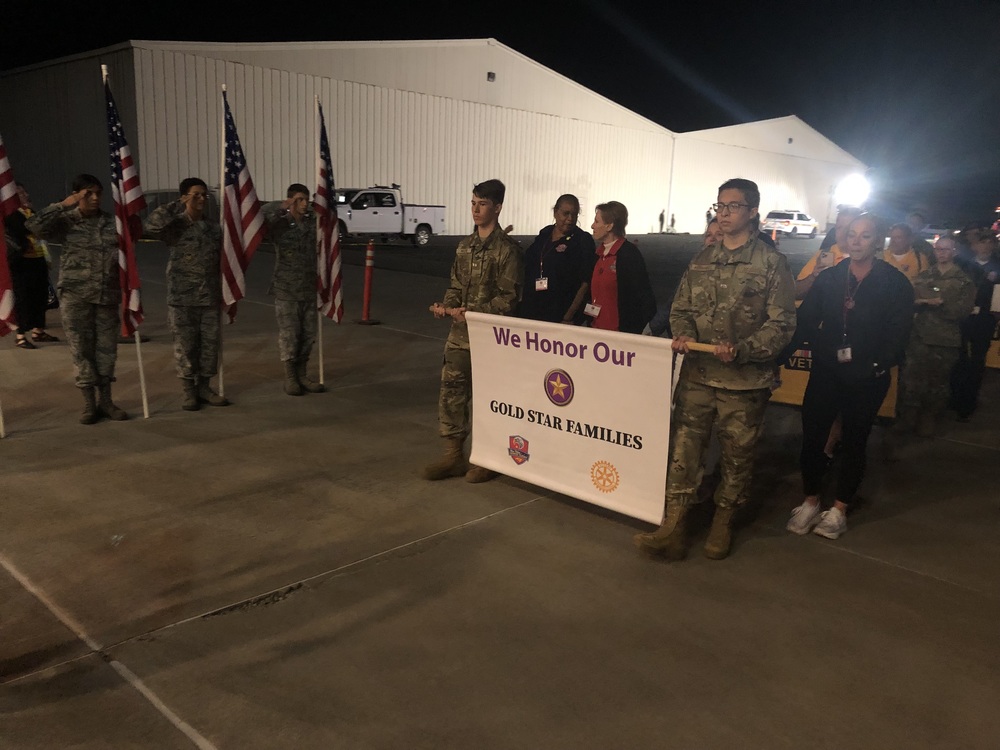TC Roberson AFJROTC Welcomes Back Heroes on the Blue Ridge Honor Flight