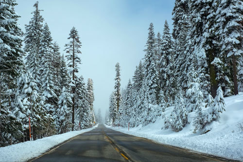 A snowy road