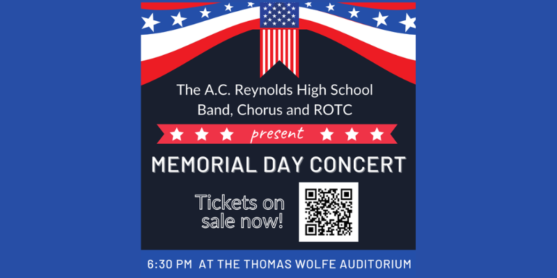 image of ACR Memorial Day Concert flyer with QR code to purchase tickets