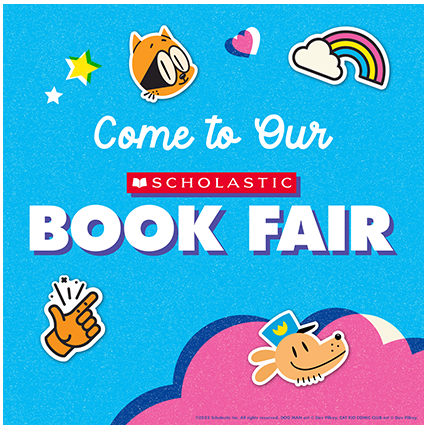 flyer with text that says come to our book fair