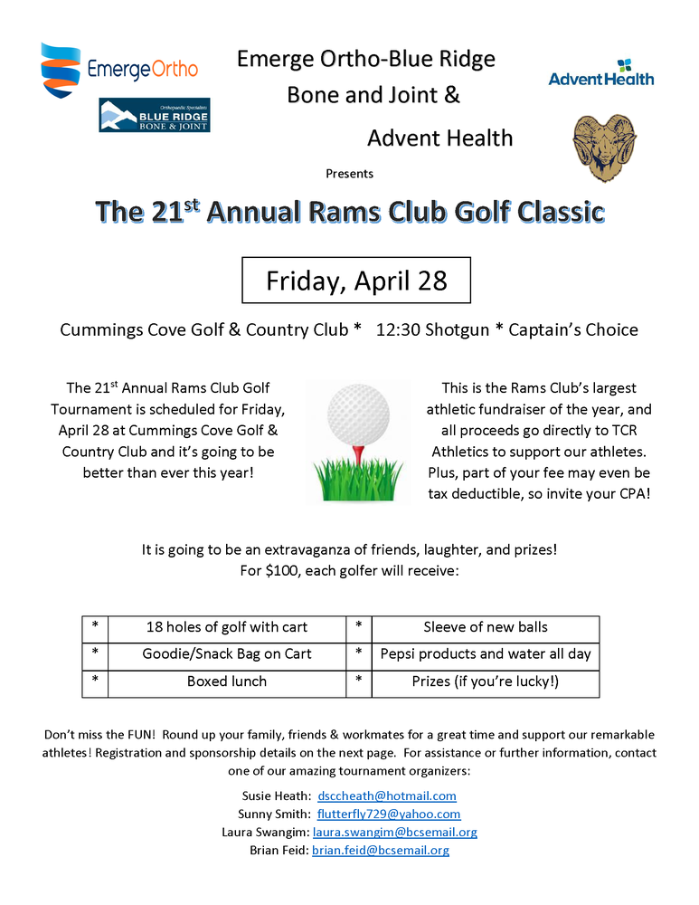 The 21st Annual Rams Club Golf Classic Friday, April 28 2023