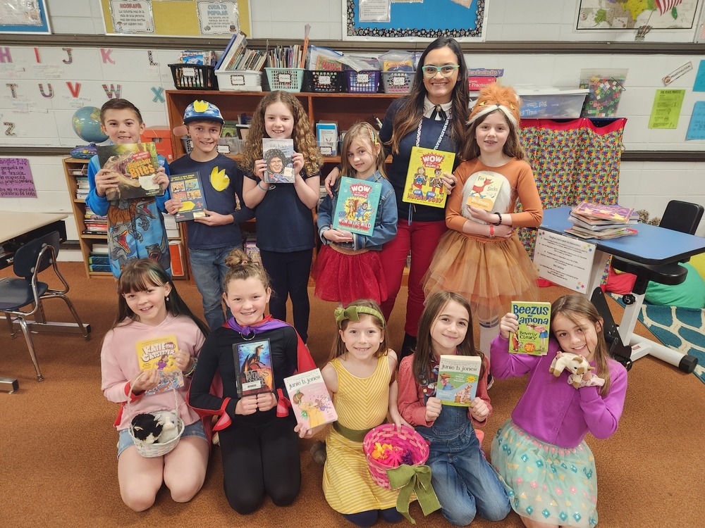 class in costumes for book character day