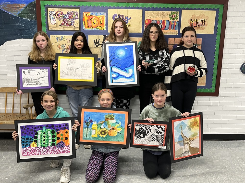 OMS students show their art work