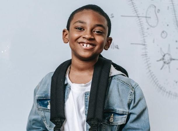 boy in backpack