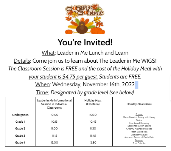 The Leader in Me Lunch and Learn
