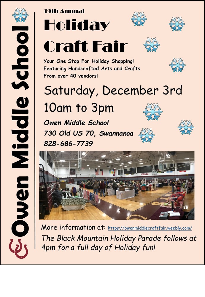Holiday Craft Fair Saturday December 3rd 10am to 3pm