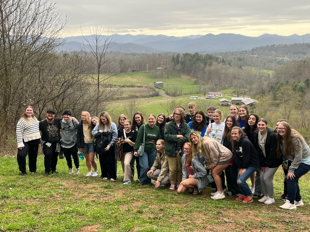 North Buncombe student exchange group with the Danish students.