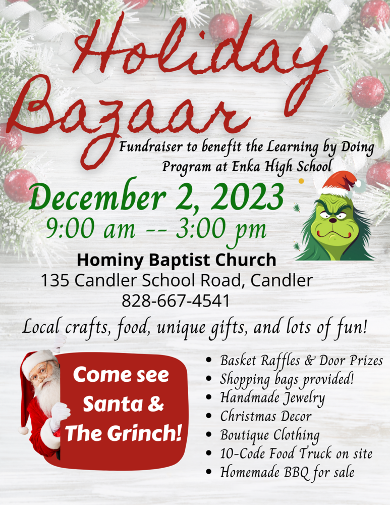 Hominy Baptist Church 2023 Holiday Bazaar | Enka High