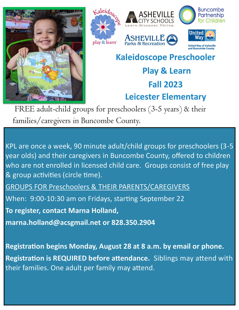 Kaleidoscope Preschooler Program Play and Learn