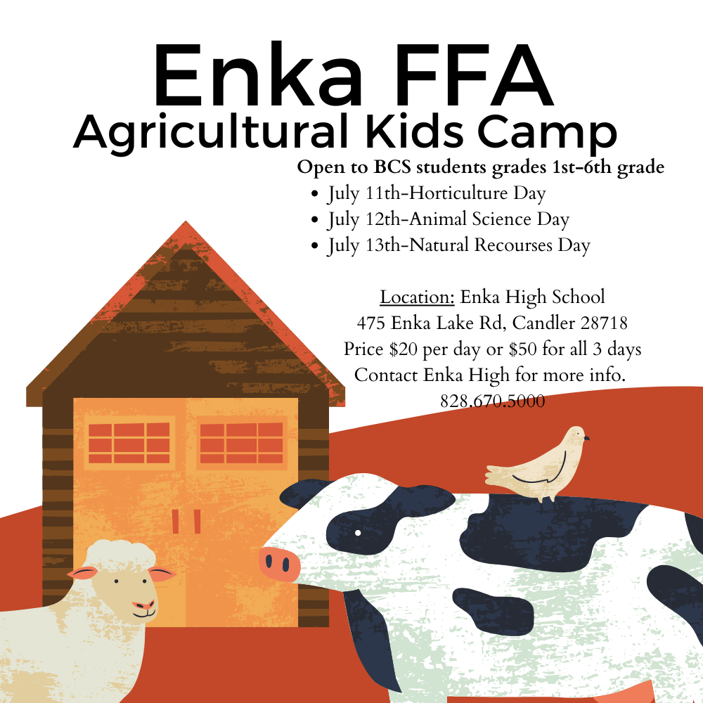 A flyer for the Enka FFA Agricultural Kids Camp