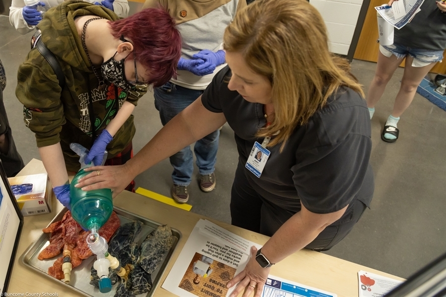 Community High students about Lung Health