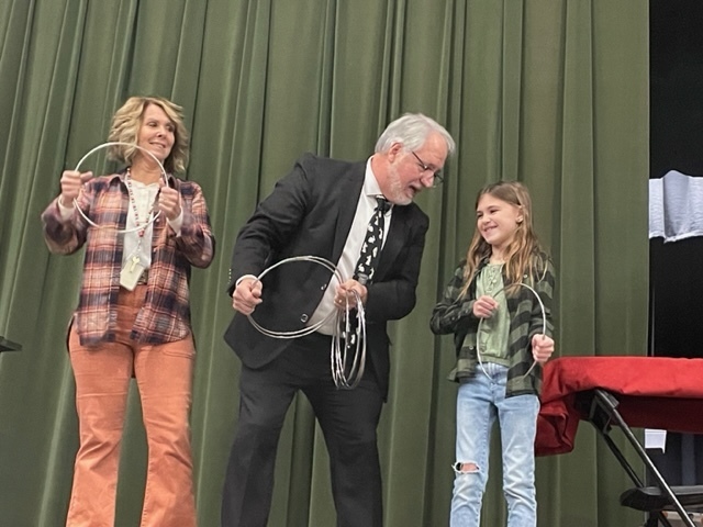 A magic show today at Leicester Elementary