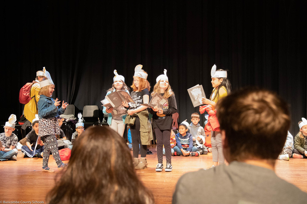 Bell Elementary students perform a skit at AC Reynolds High School