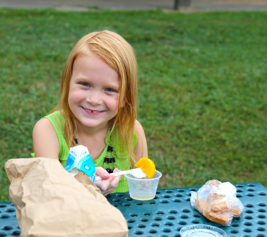Girl eating food