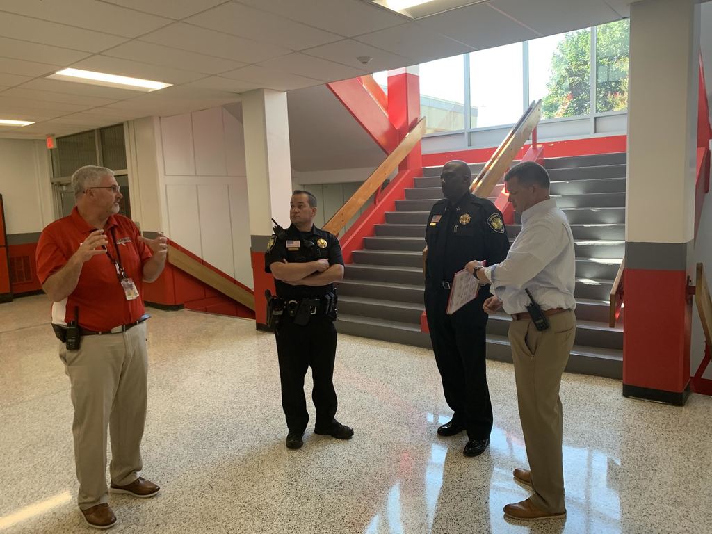 Sheriff Quentin Miller touring the high schools on the first day of school.