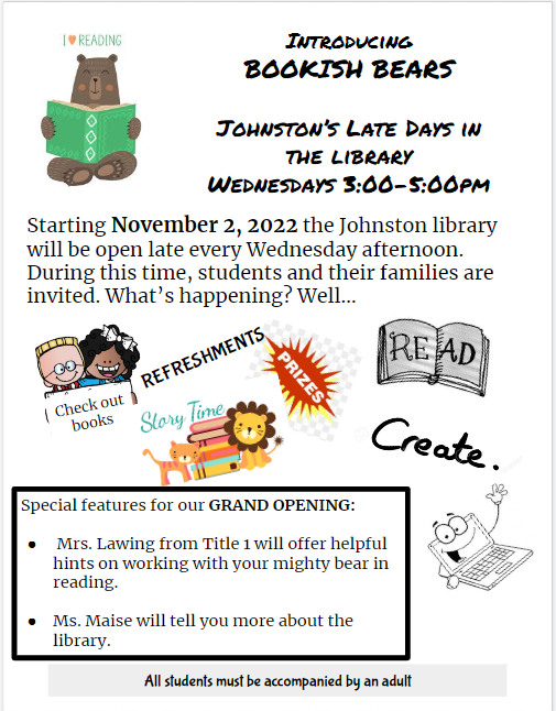 flyer for library late days