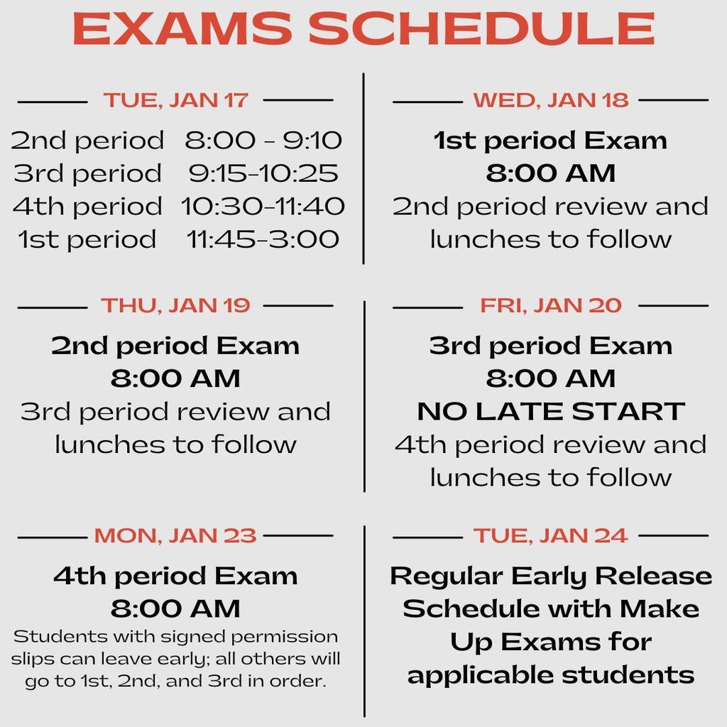 Exams Schedule