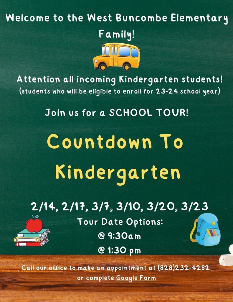 February and March Kindergarten Parent Tours