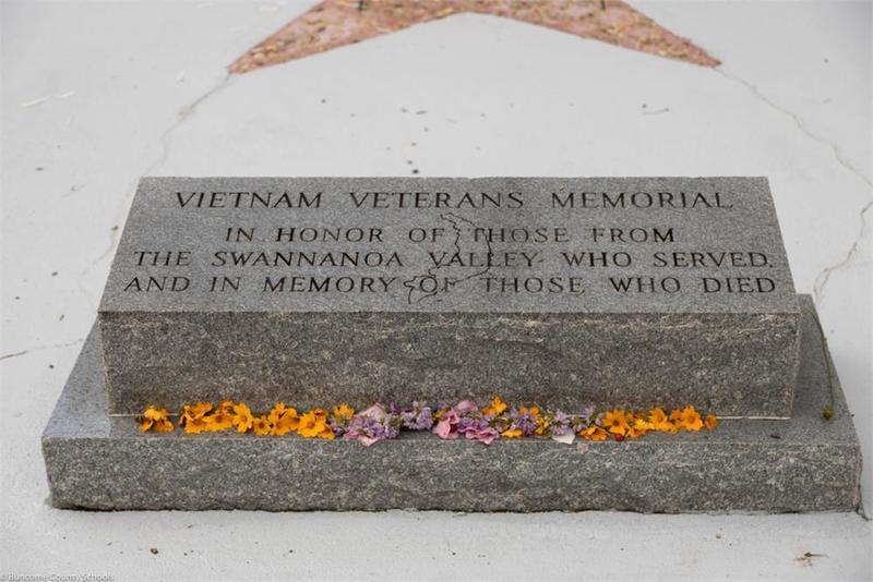 Close up of Vietnam veterans memorial monument