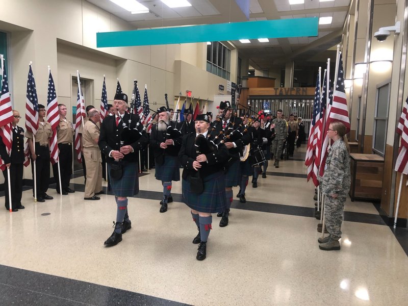 Air Force JROTC cadets welcome home Veterans