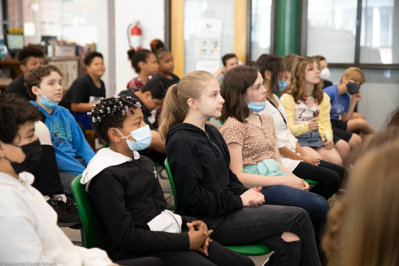 A.C. Reynolds Middle School celebrated Christmas in June. Sixth graders in Rebecca Whittier’s science class learned about the process of selecting the National Christmas tree for White House People’s Tree in Washington D.C., from two National Park employees. They say now is the time that the trees get selected. 