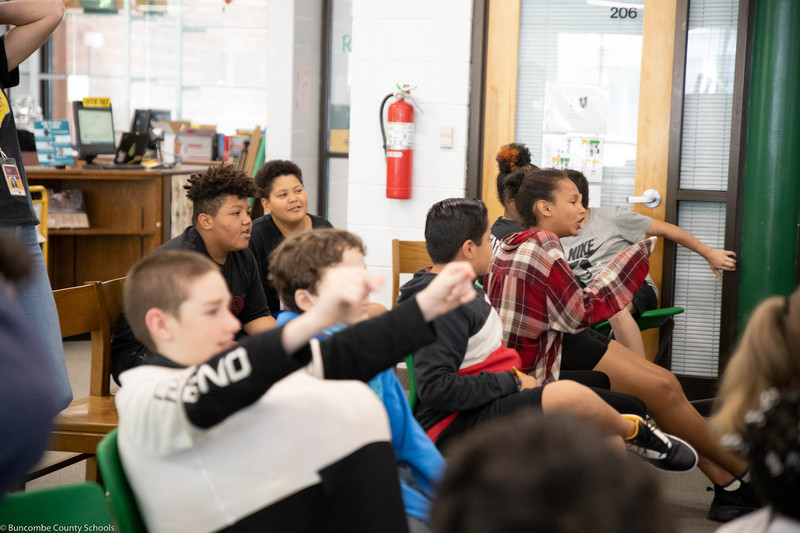 A.C. Reynolds Middle School celebrated Christmas in June. Sixth graders in Rebecca Whittier’s science class learned about the process of selecting the National Christmas tree for White House People’s Tree in Washington D.C., from two National Park employees. They say now is the time that the trees get selected. 