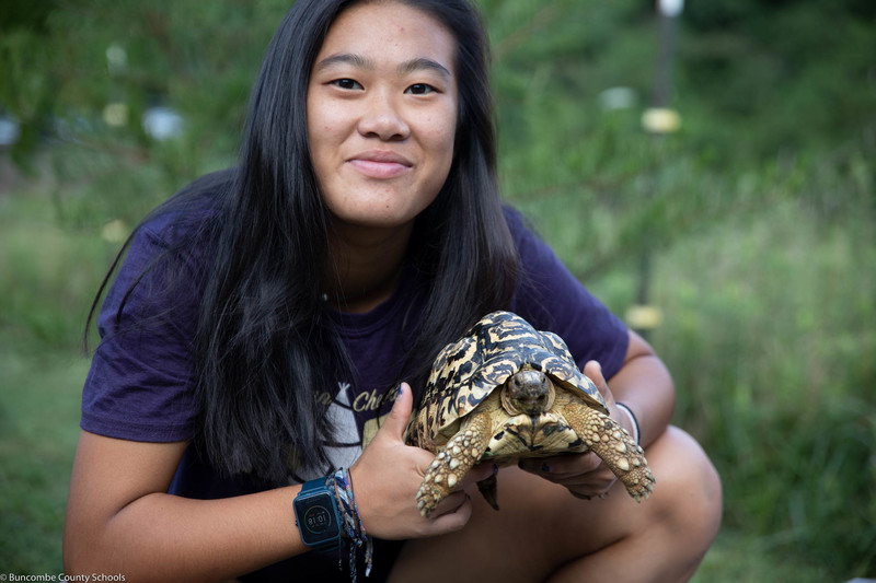 Mia working with the reptiles at Appalachian Wildlife Refuge.